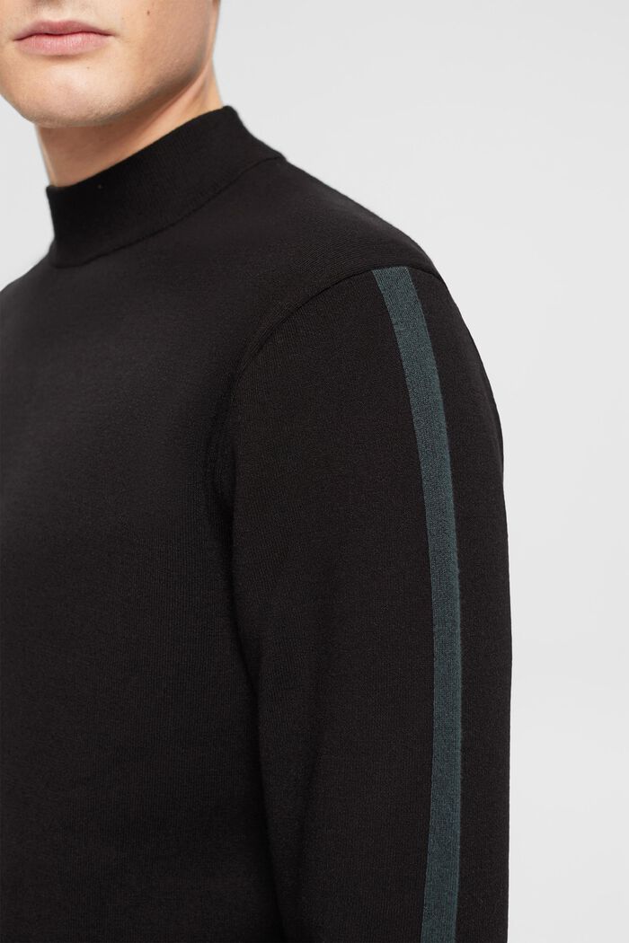 Sweater med mock-rullekrave, LENZING™ ECOVERO™, BLACK, detail image number 2