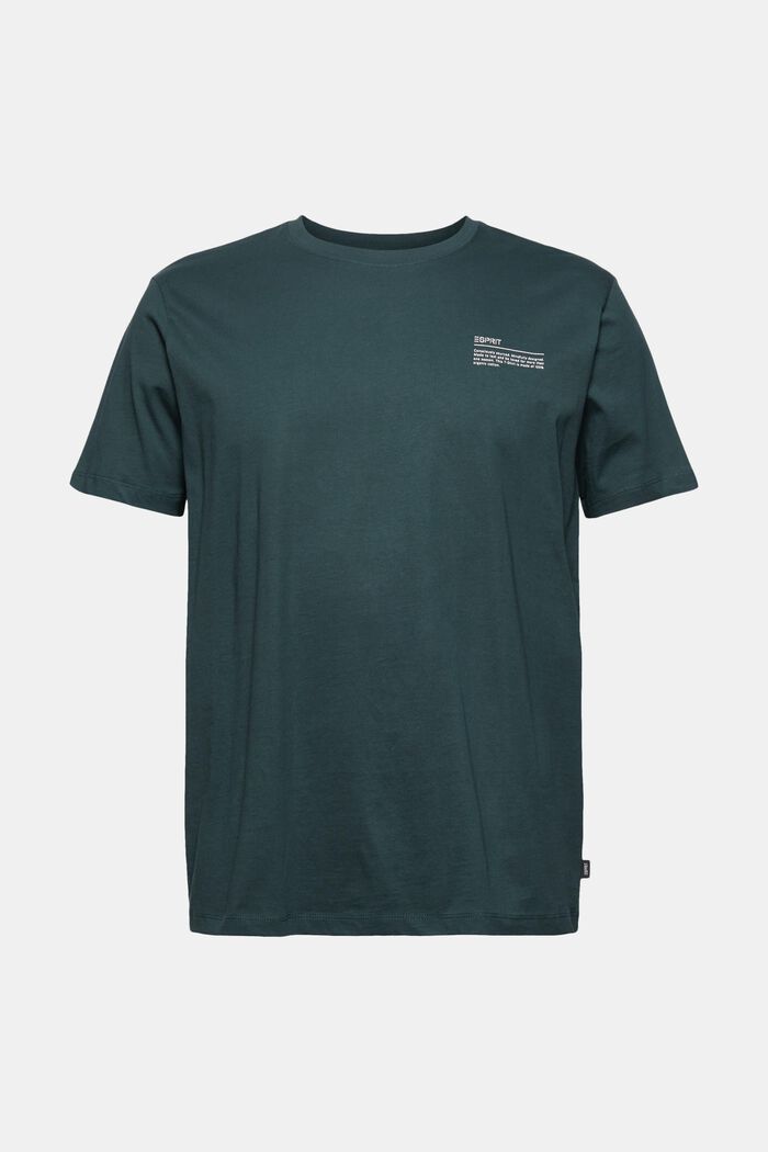 T-shirt i jersey med print, 100% økologisk bomuld, TEAL BLUE, detail image number 5