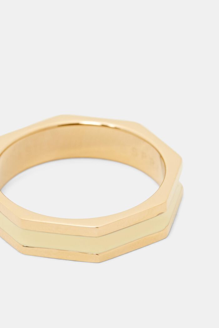 Firkantet ring med farve, rustfrit stål, GOLD, detail image number 1