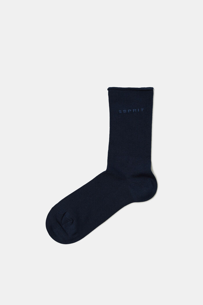 Pakke med 2 par sokker i groft strik, MARINE, detail image number 0