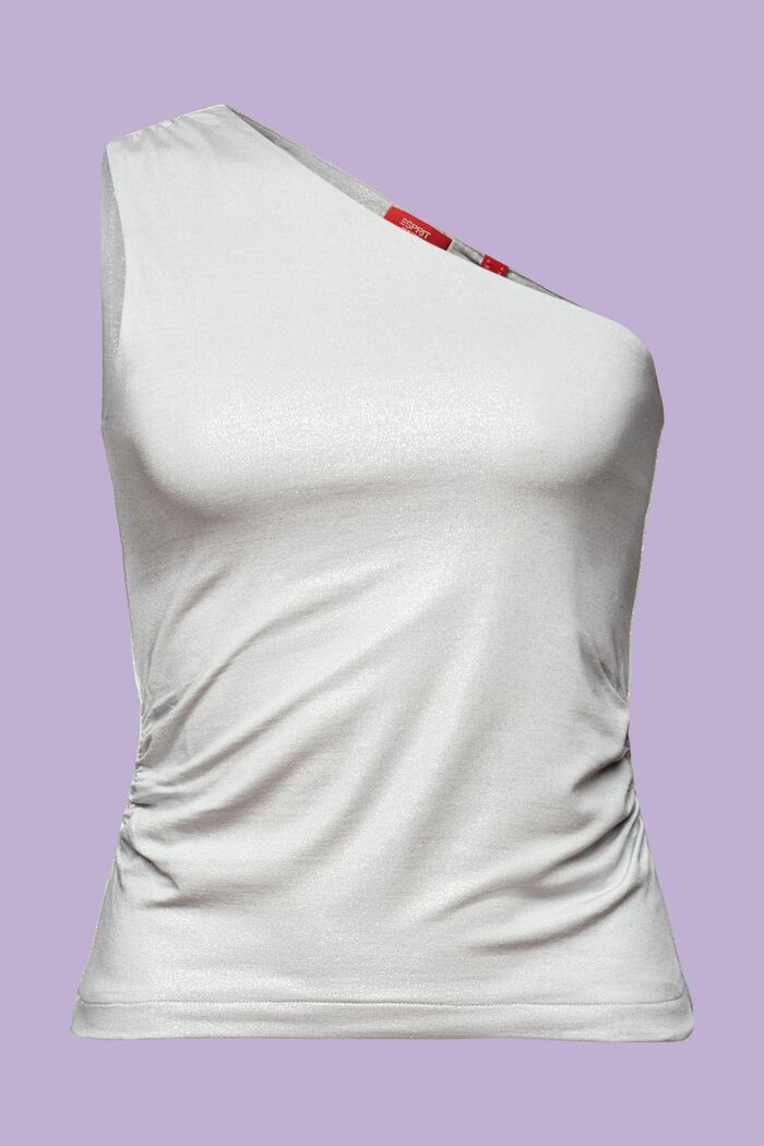 One shoulder-top i lamé, SILVER, detail image number 6