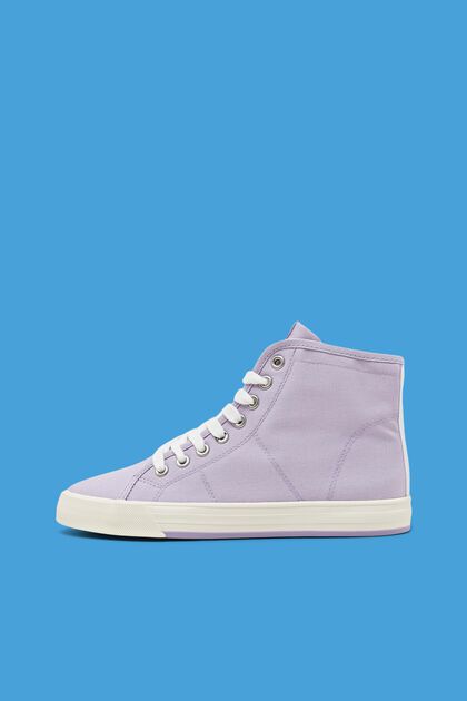High sneakers af kanvas, LILAC, overview