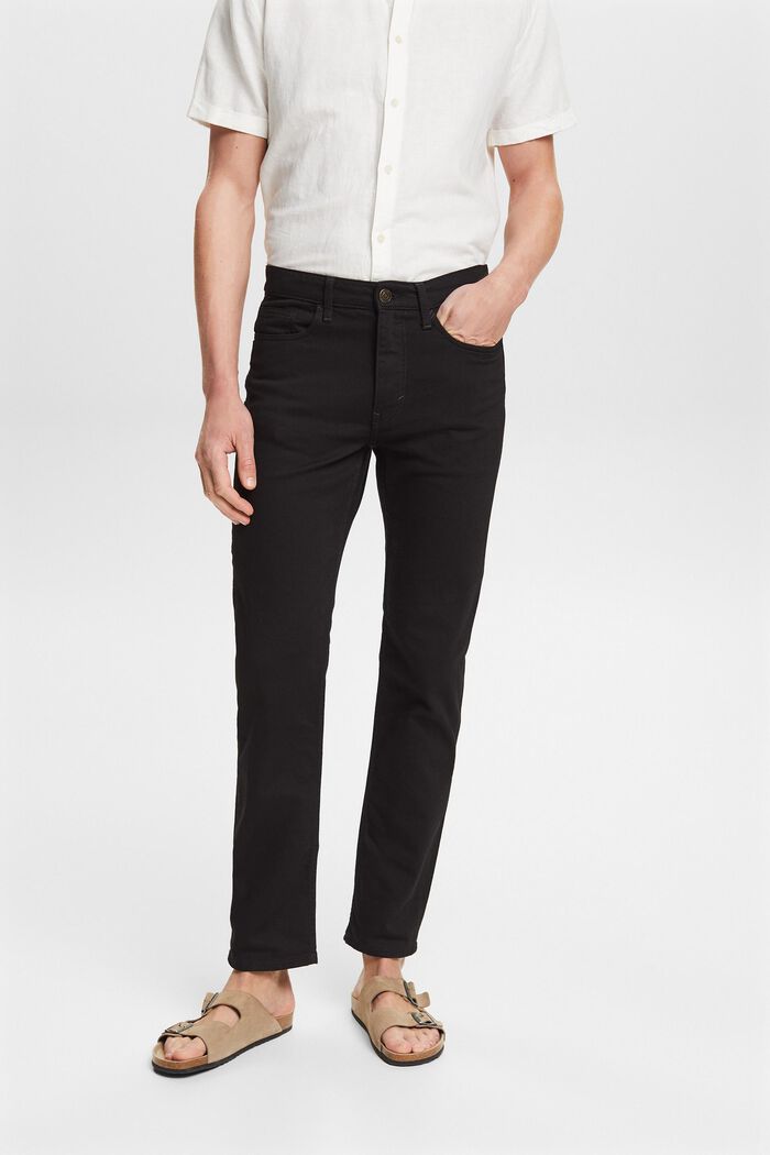 Lige jeans med mellemhøj talje, BLACK RINSE, detail image number 0
