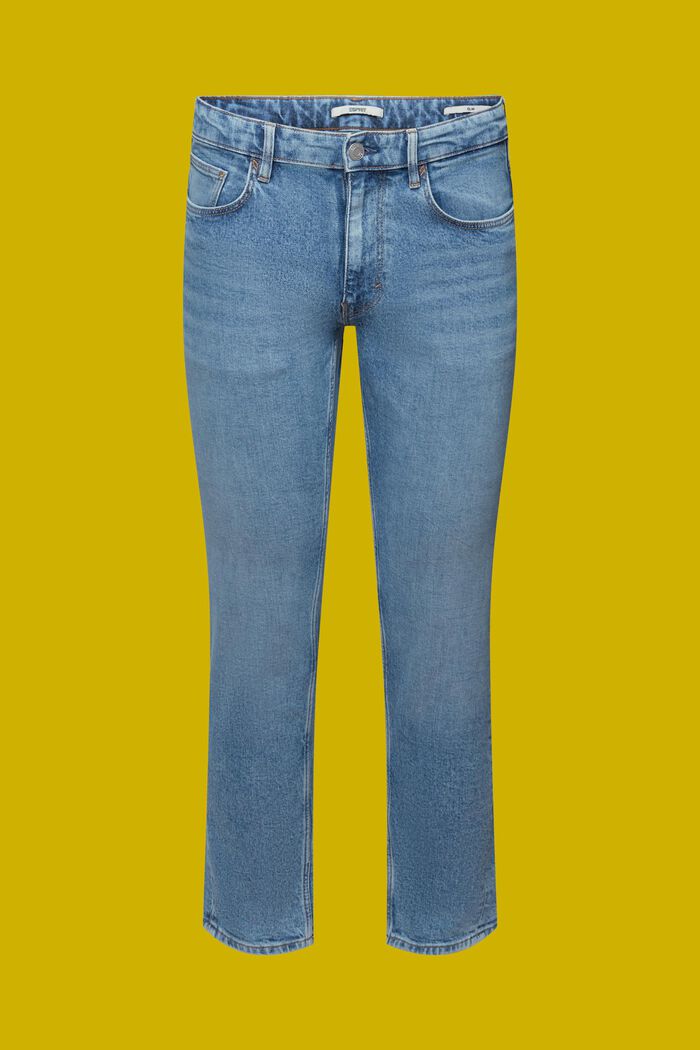 Smalle jeans i stretchbomuld, BLUE MEDIUM WASHED, detail image number 5