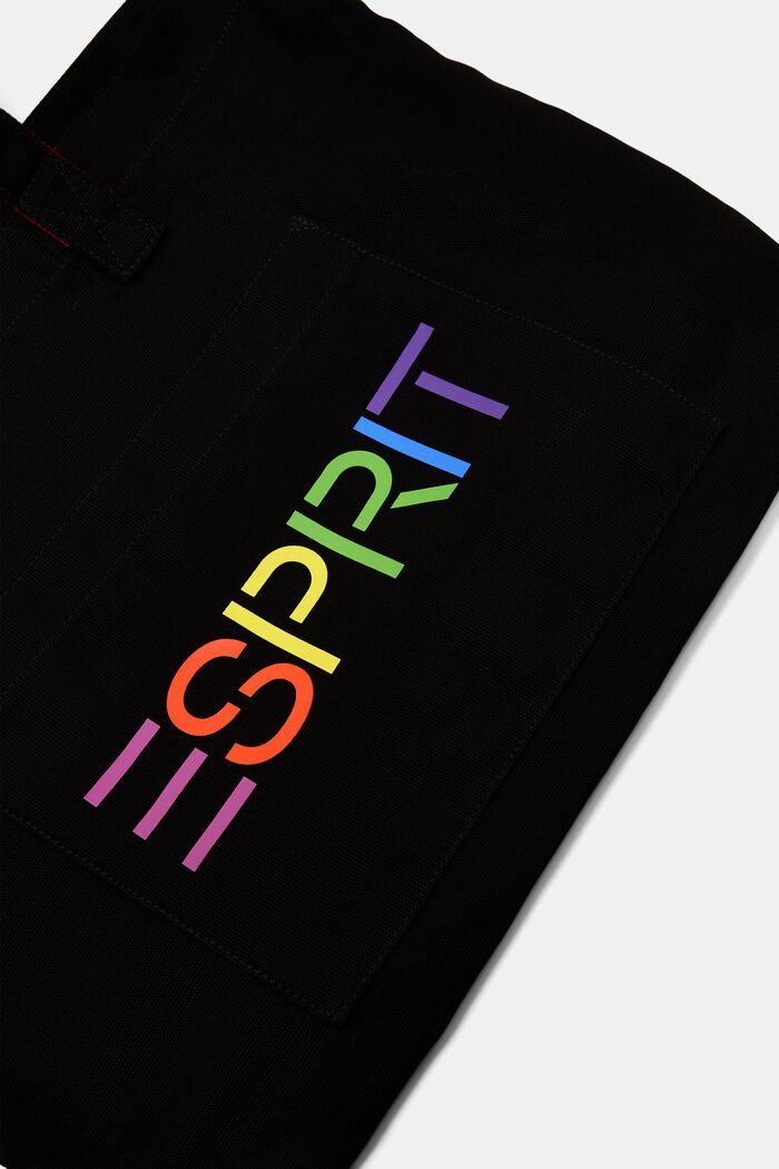Shoppingtaske i canvas med logo, BLACK, detail image number 3