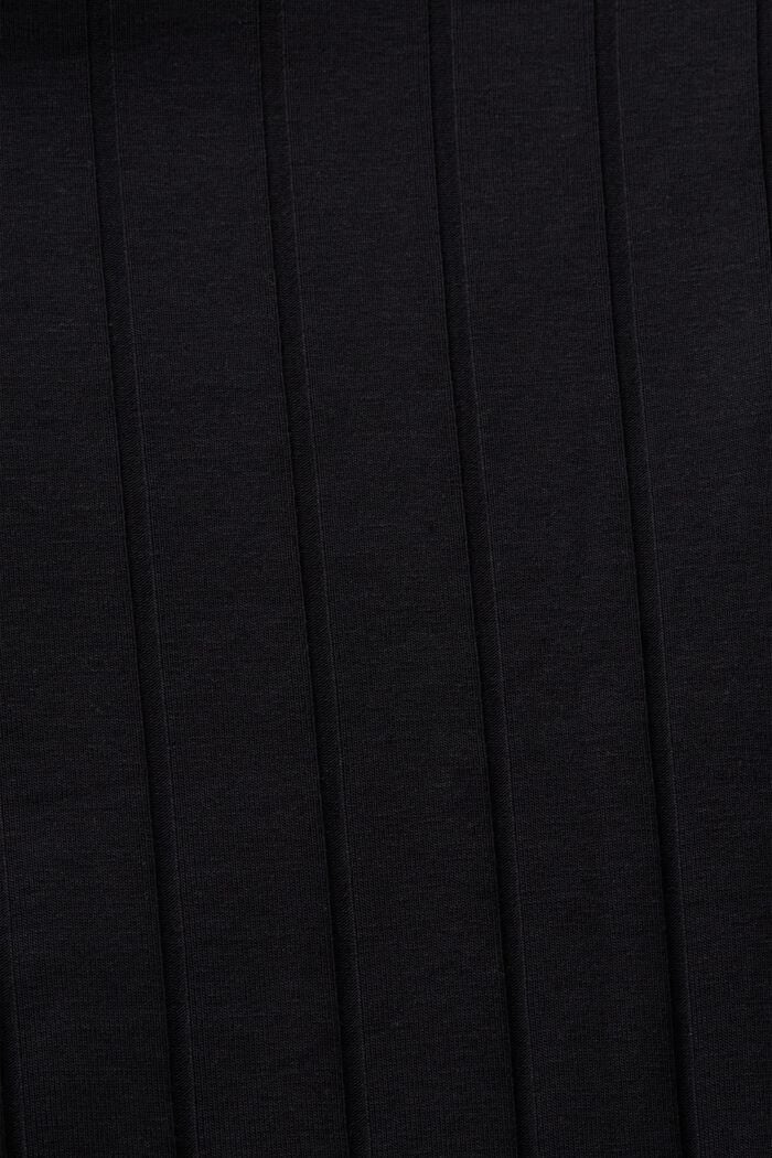 Ribstrikket jerseytop med rullekrave, BLACK, detail image number 5