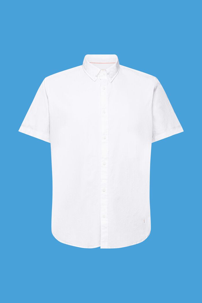 Button down-skjorte i bomuld, WHITE, detail image number 4