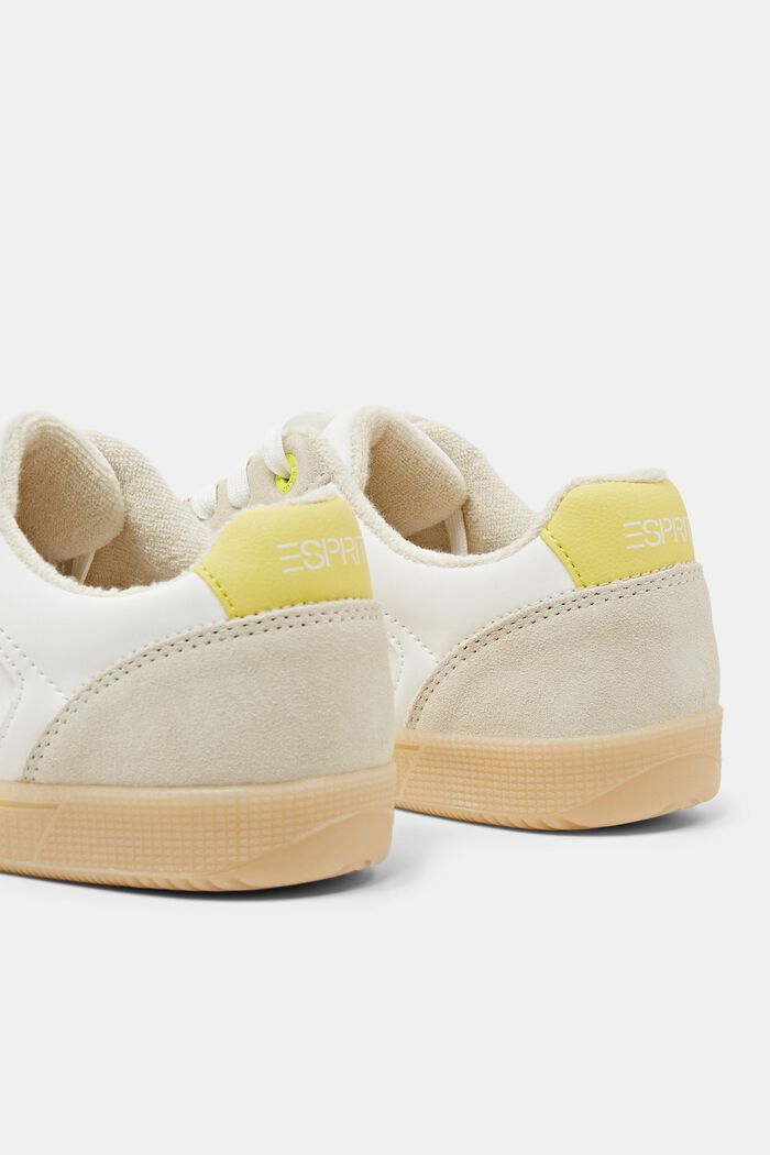 Sneakers i materialemiks, PASTEL YELLOW, detail image number 4