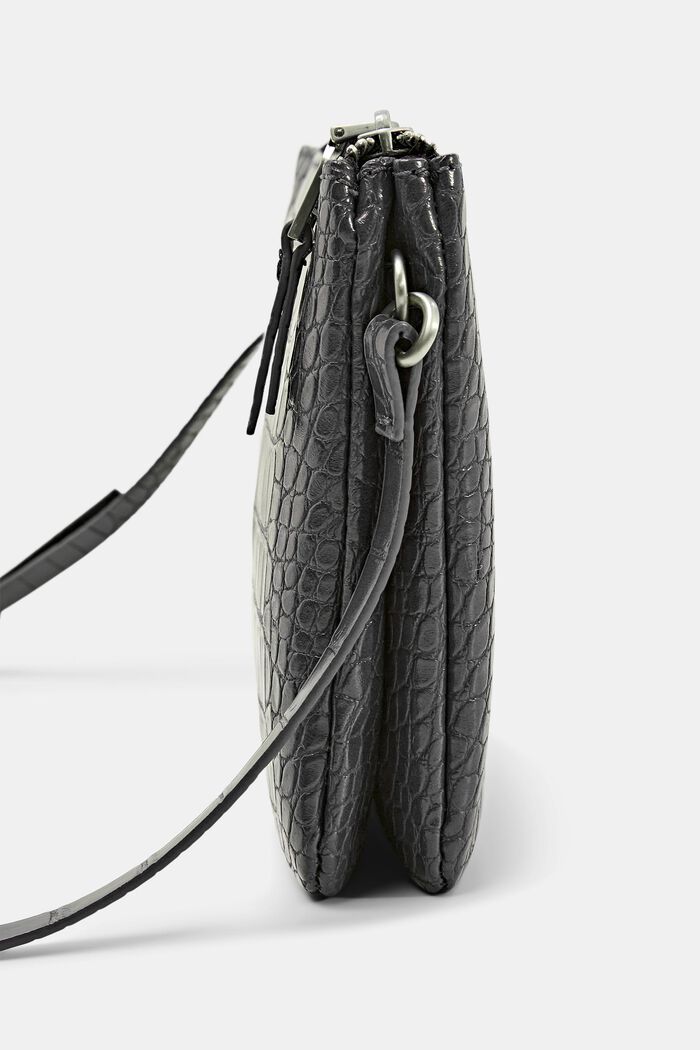 Skuldertaske i imiteret læder, DARK GREY, detail image number 1