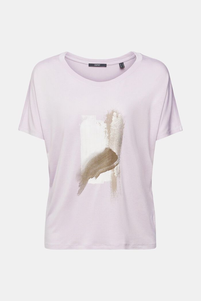 T-shirt med print, LENZING™ ECOVERO™, LAVENDER, detail image number 2