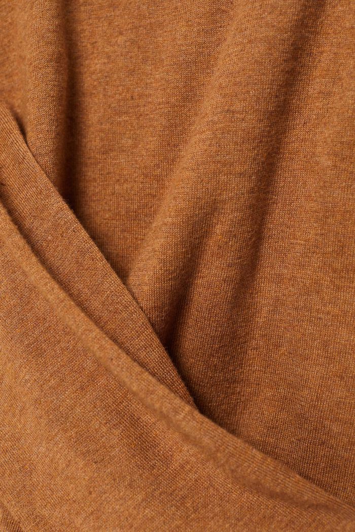 Med TENCEL™: poloskjorte i strikket look, TOFFEE, detail image number 4