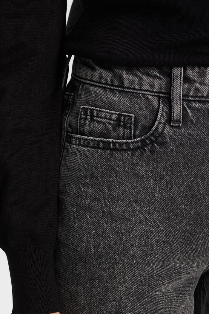 Retro-jeans med høj talje og vide ben, GREY DARK WASHED, detail image number 2