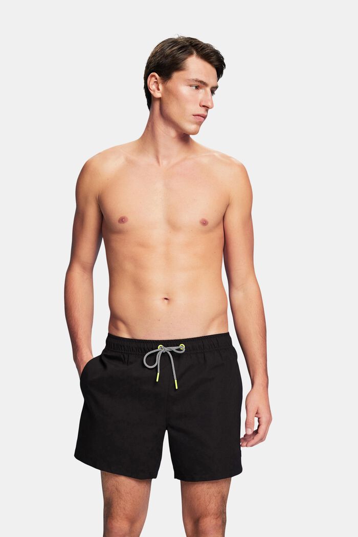 Beach shorts med elastisk linning, BLACK, detail image number 5