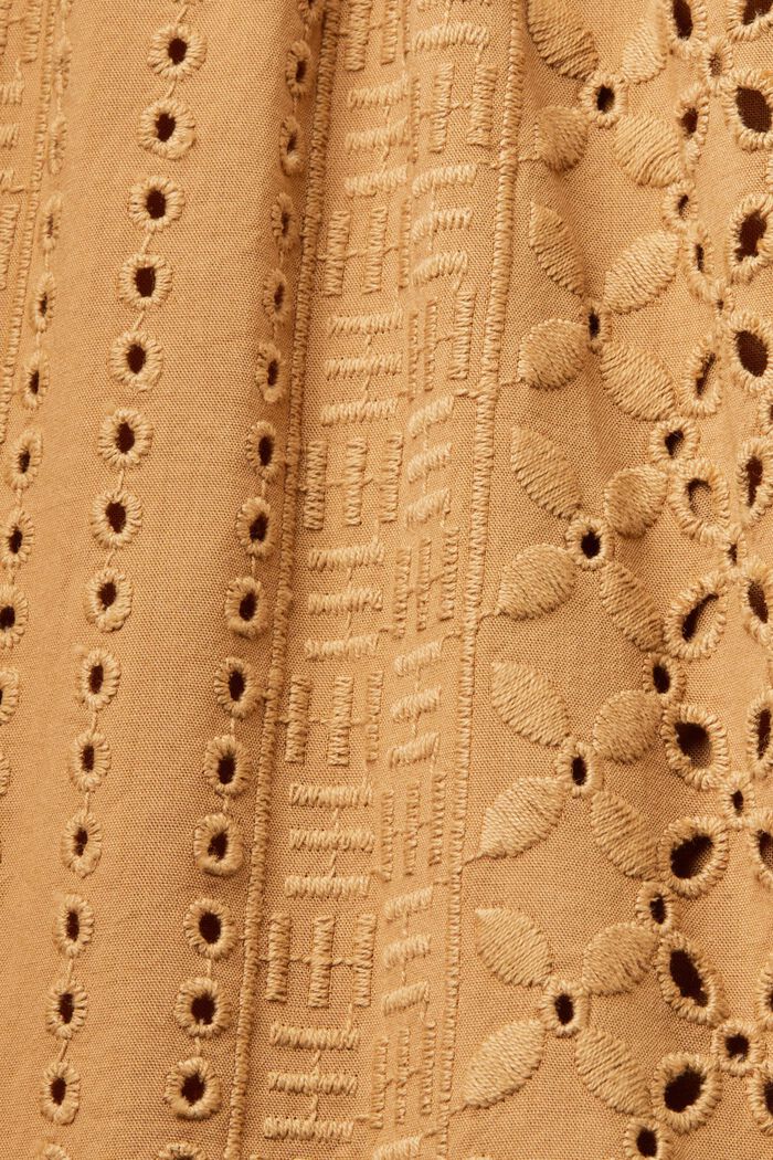 Broderet nederdel, LENZING™ ECOVERO™, KHAKI BEIGE, detail image number 4