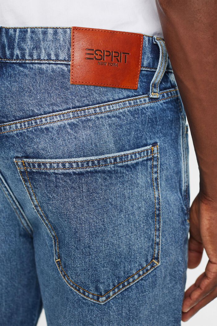 Regular tapered jeans med mellemhøj talje, BLUE MEDIUM WASHED, detail image number 4