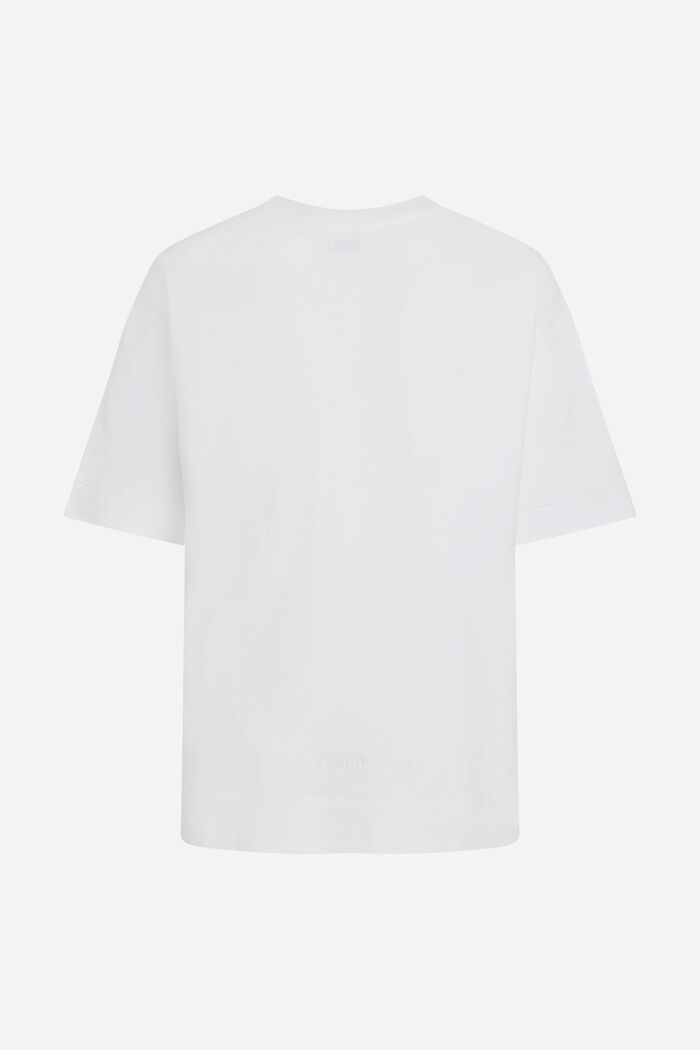 T-shirt med placeret indigoprint, WHITE, detail image number 5