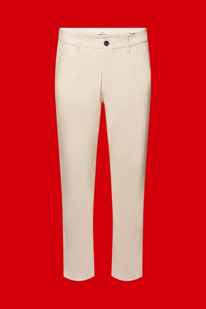 2-tone jakkesætsbukser af bomuldsblanding, BEIGE, overview