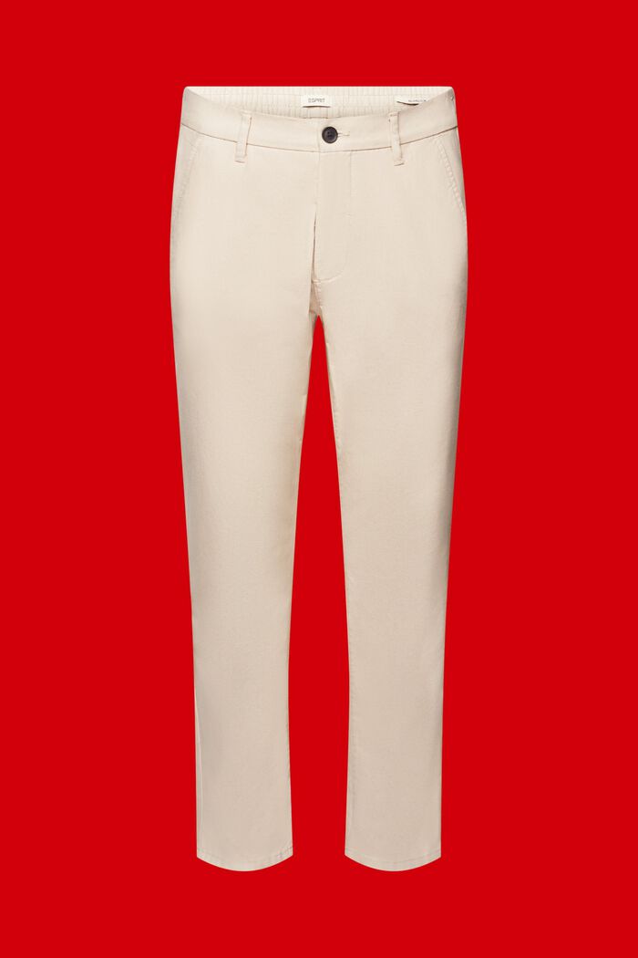 2-tone jakkesætsbukser af bomuldsblanding, BEIGE, detail image number 7