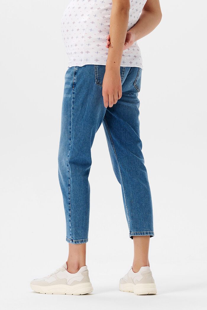 Jeans med cropped ben og høj støttelinning, MEDIUM WASHED, detail image number 1