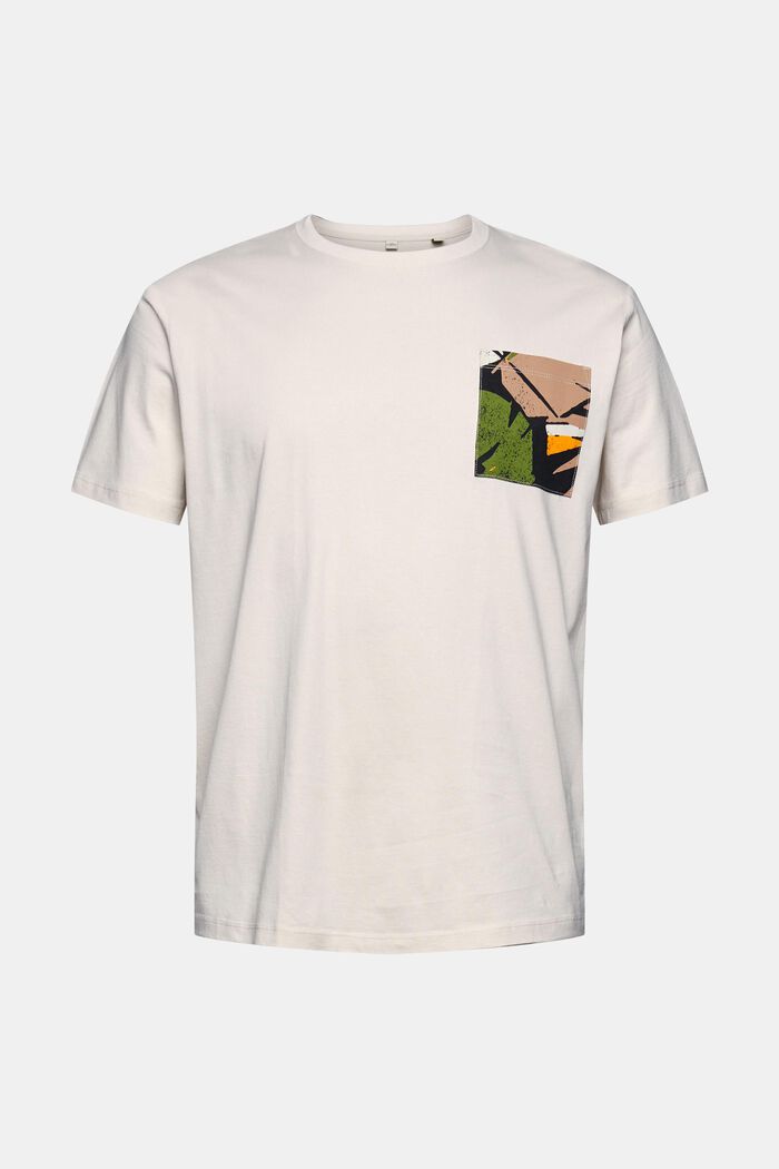 T-shirt med mønstret lomme