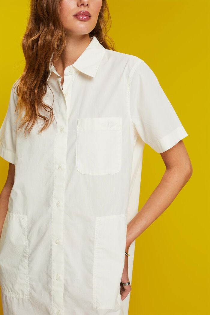 Mini-skjortekjole, 100 % bomuld, OFF WHITE, detail image number 2