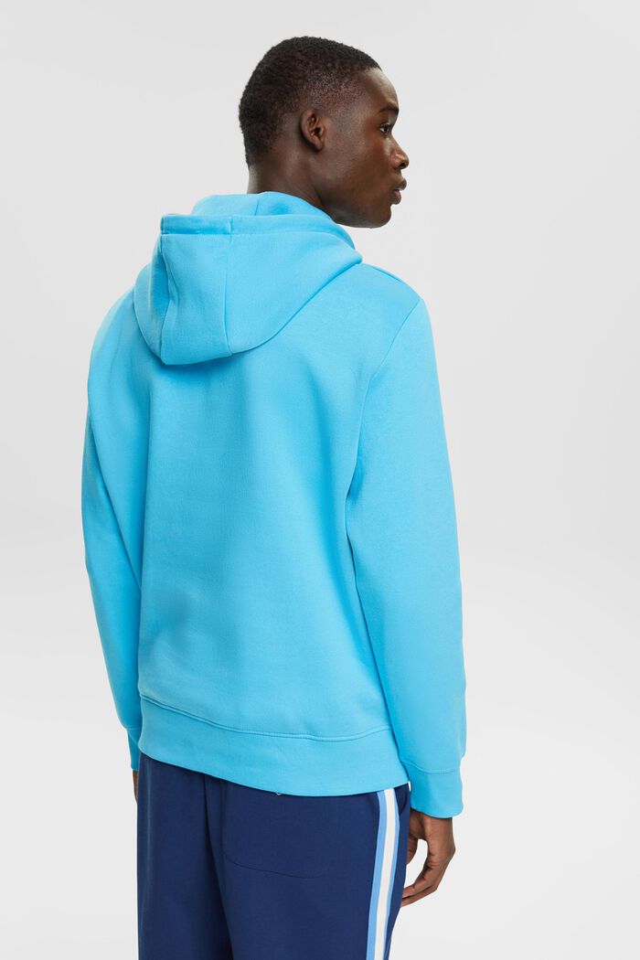 Genanvendte materialer: Sweatshirt med hætte, TURQUOISE, detail image number 3
