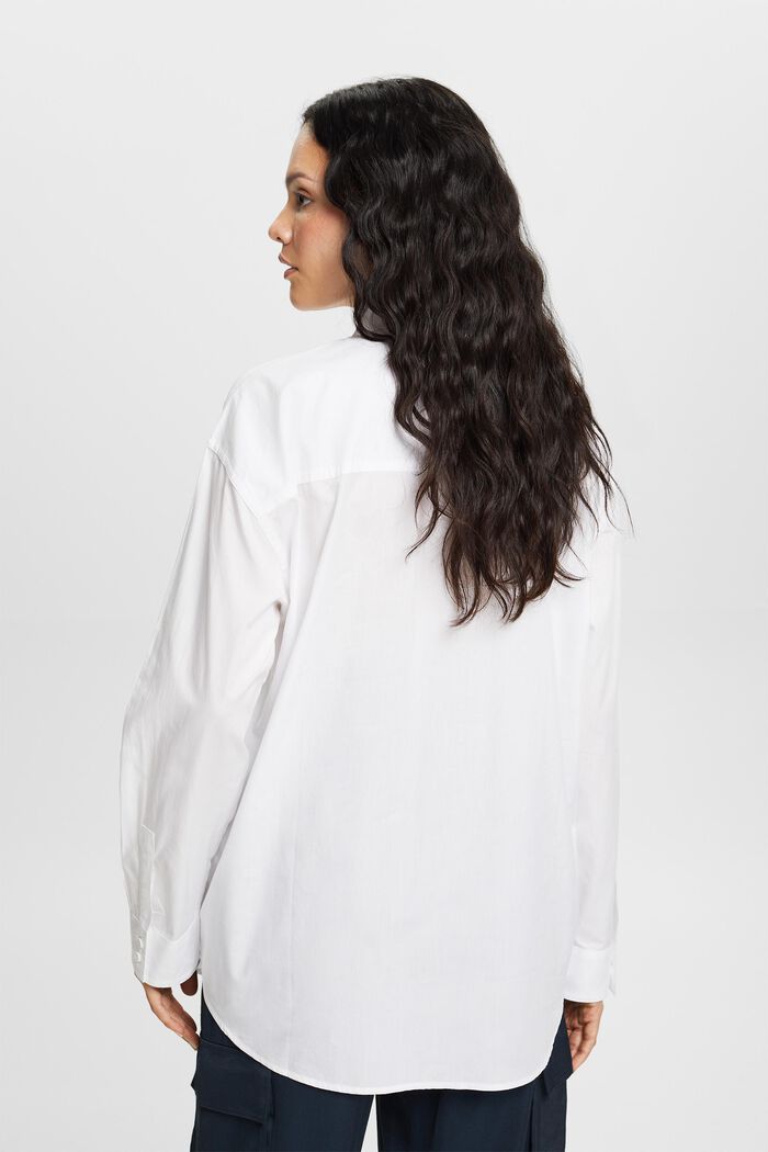 Poplin-skjortebluse, 100 % bomuld, WHITE, detail image number 4