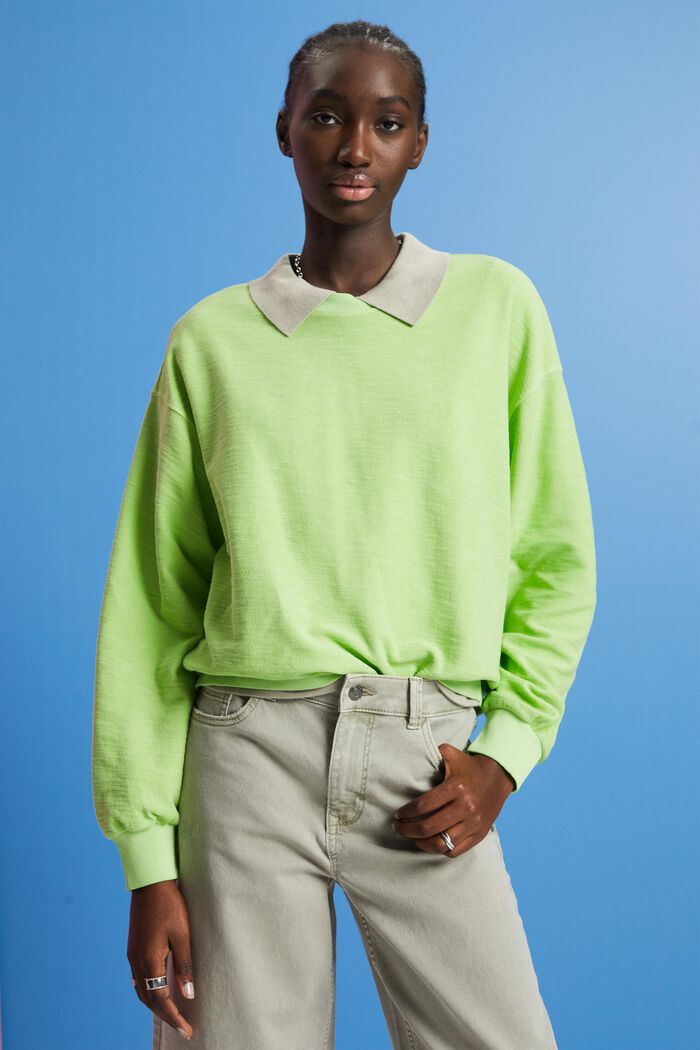 Sweatshirt med struktur, CITRUS GREEN, detail image number 0