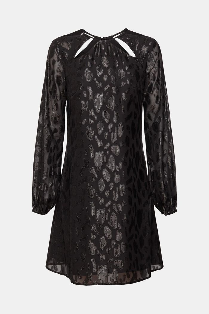 Mønstret kjole med glimmereffekt, BLACK, detail image number 5