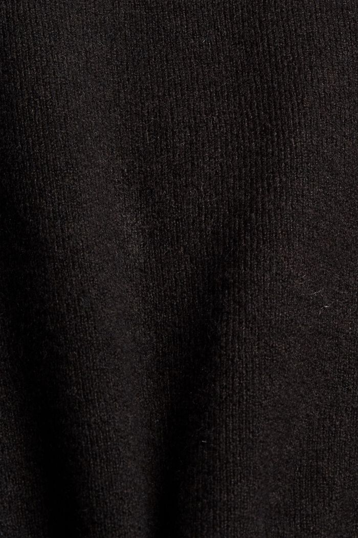 Med uld: V-neck-cardigan, BLACK, detail image number 4