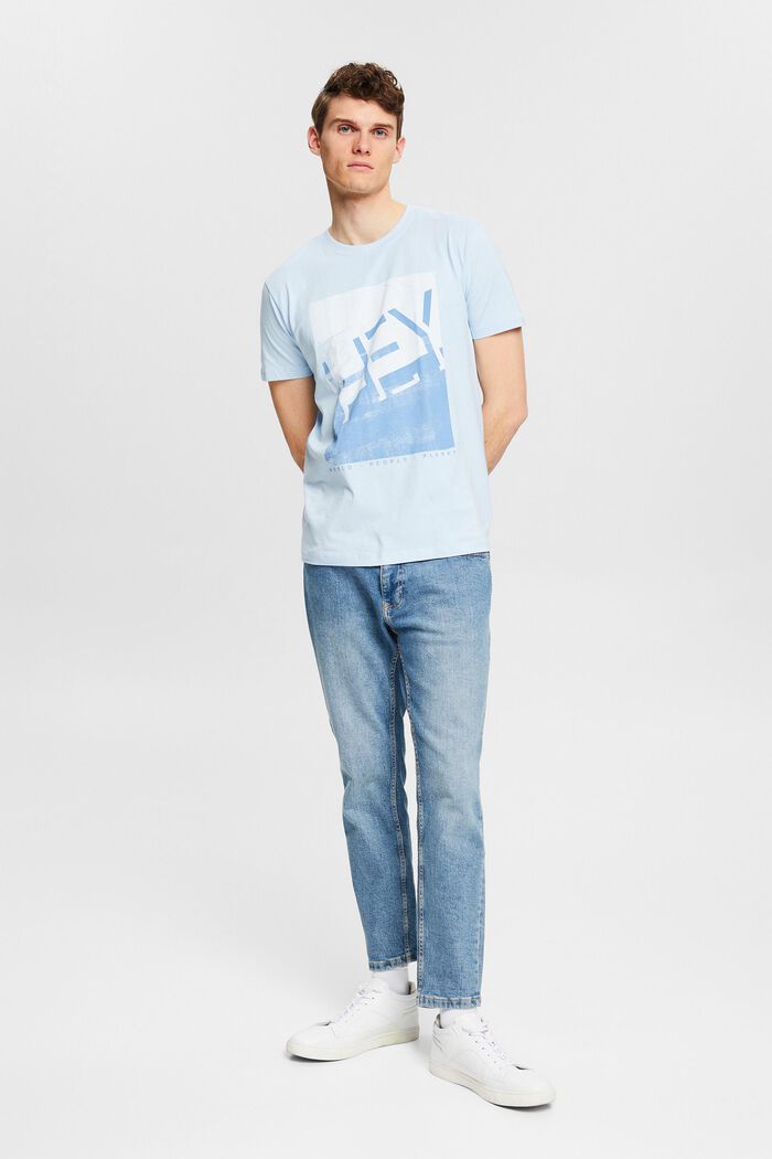 Jersey-T-shirt med store frontprint, LIGHT BLUE, detail image number 2