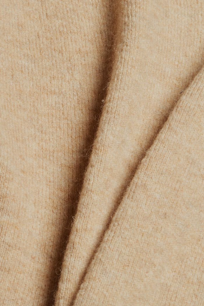 Med uld: pullover med V-hals, SAND, detail image number 4