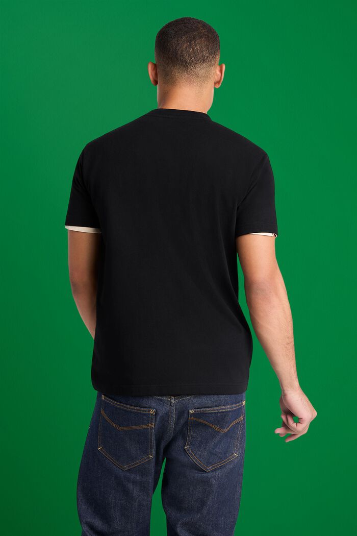 Unisex T-shirt i bomuldsjersey med logo, BLACK, detail image number 3