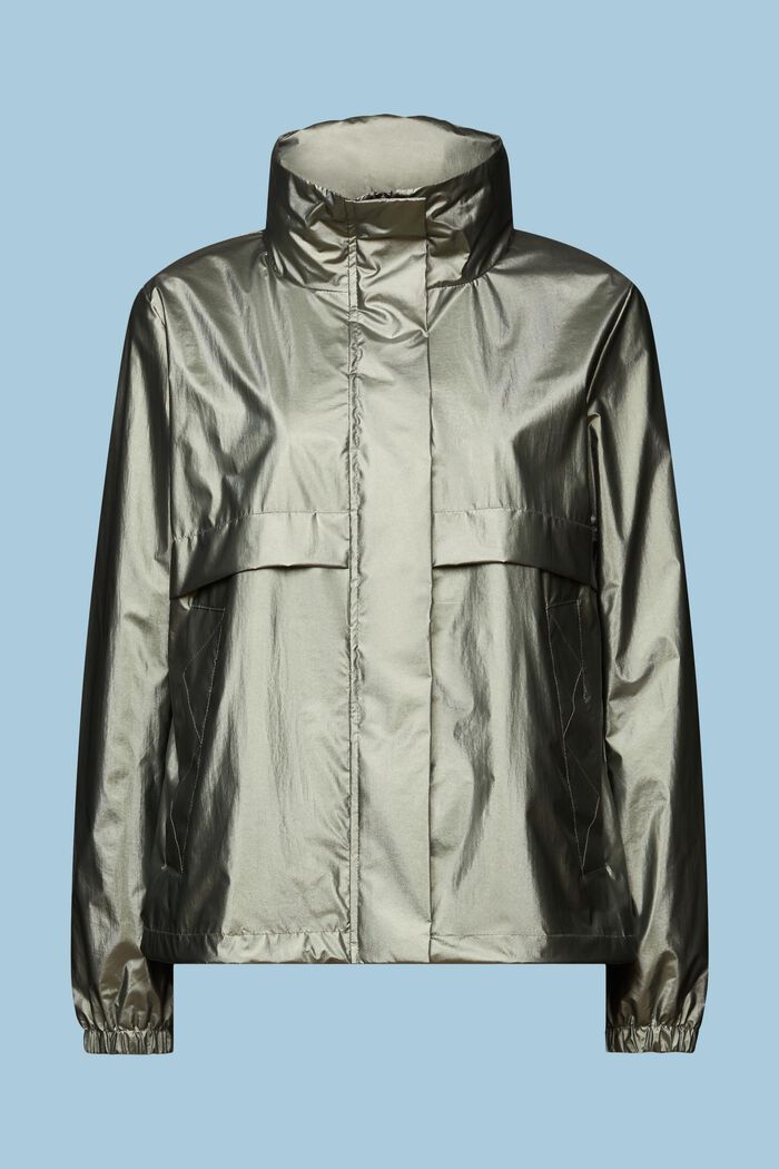 Windbreaker-jakke med metallic coating, DARK TEAL GREEN, detail image number 7
