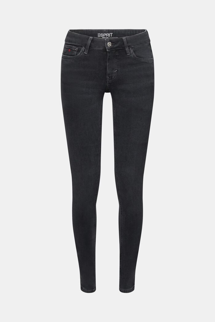 Skinny jeans med mellemhøj talje, BLACK RINSE, detail image number 7