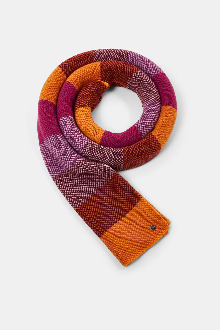 Multifarvet stribet tørklæde, VIOLET, overview
