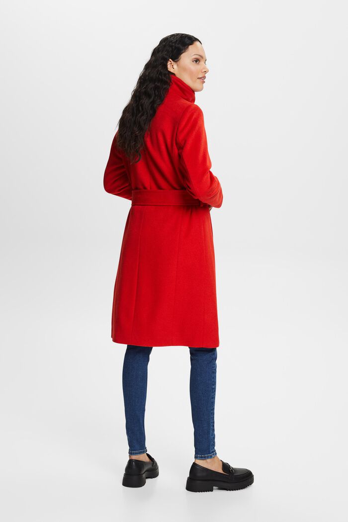 Genanvendt: Frakke i uldmiks med kashmir, RED, detail image number 3