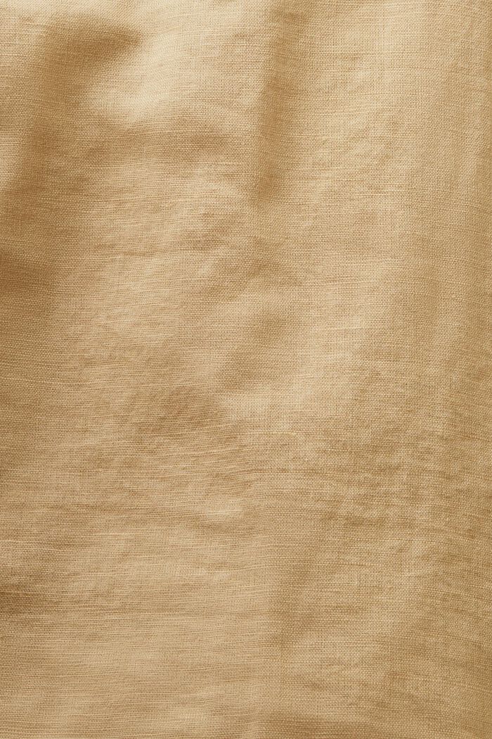 Skjortebluse i bomuld og hør, BEIGE, detail image number 5