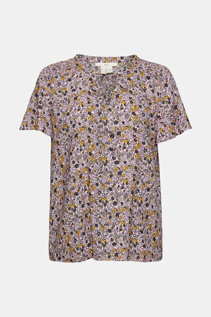 Bluse med blomstret mønster, LENZING™ ECOVERO™:, OLIVE, detail image number 6