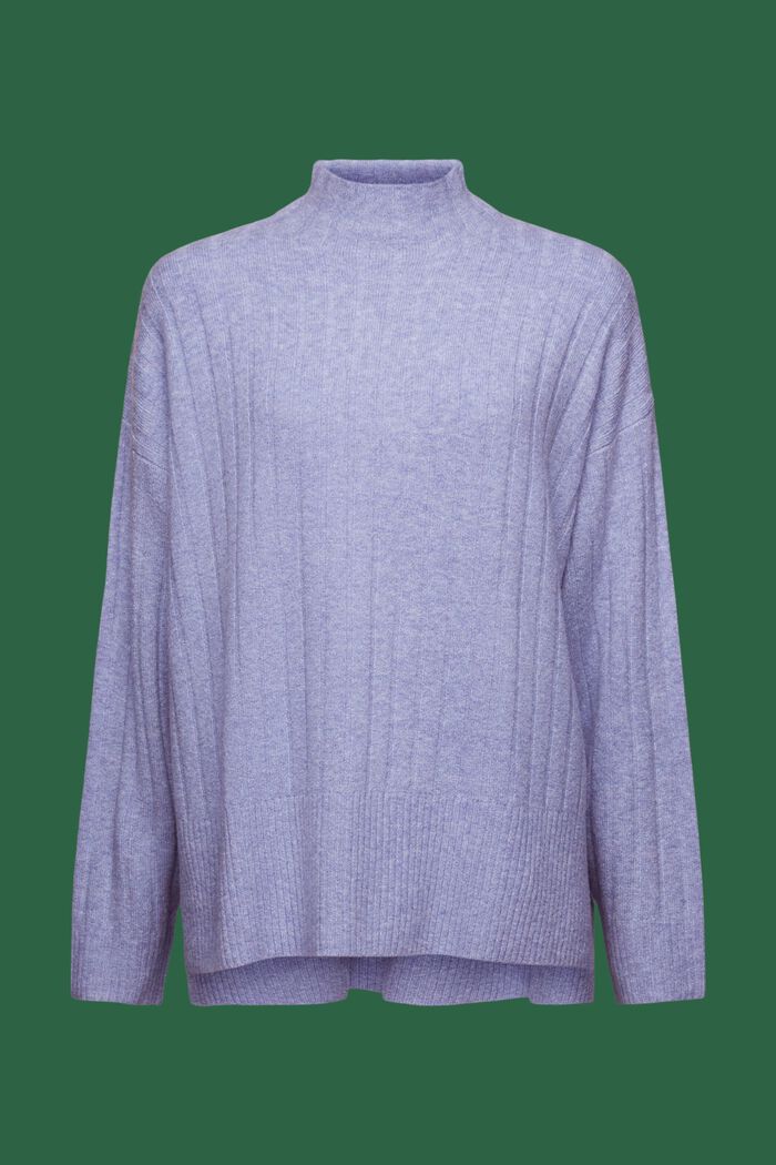 Pullover i flad ribstrik, BLUE LAVENDER, detail image number 6