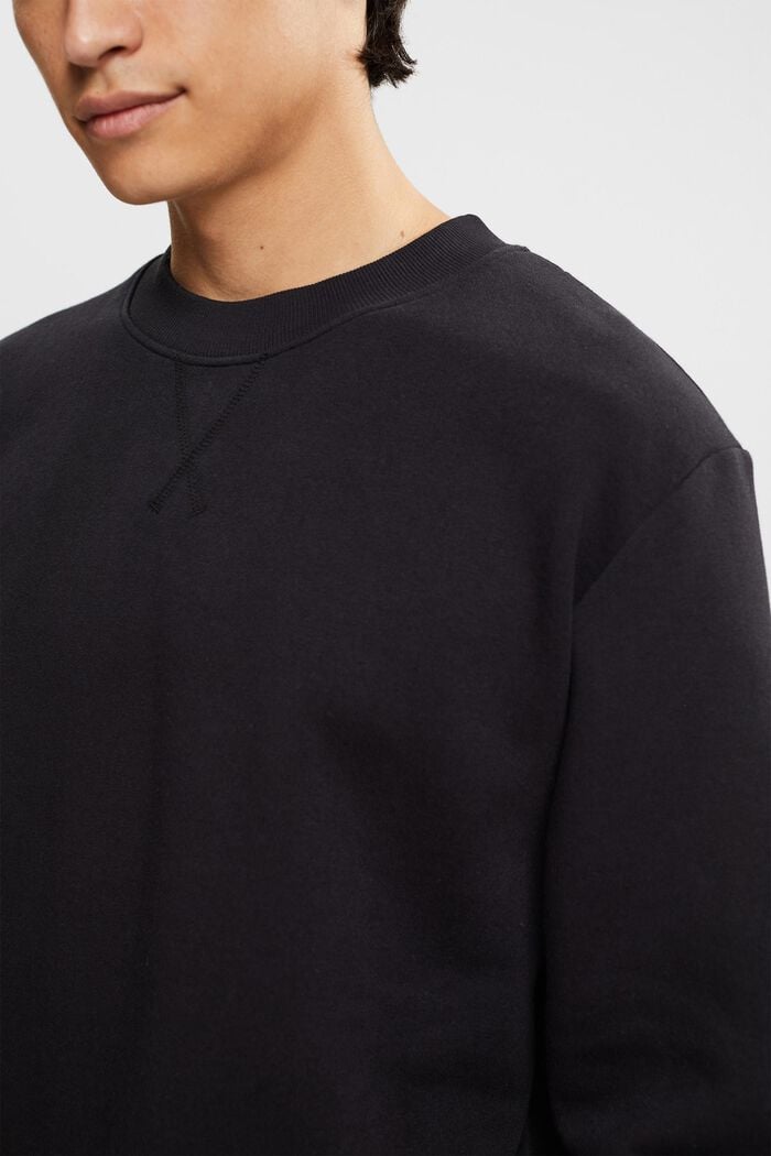 Genanvendte materialer: ensfarvet sweatshirt, BLACK, detail image number 0