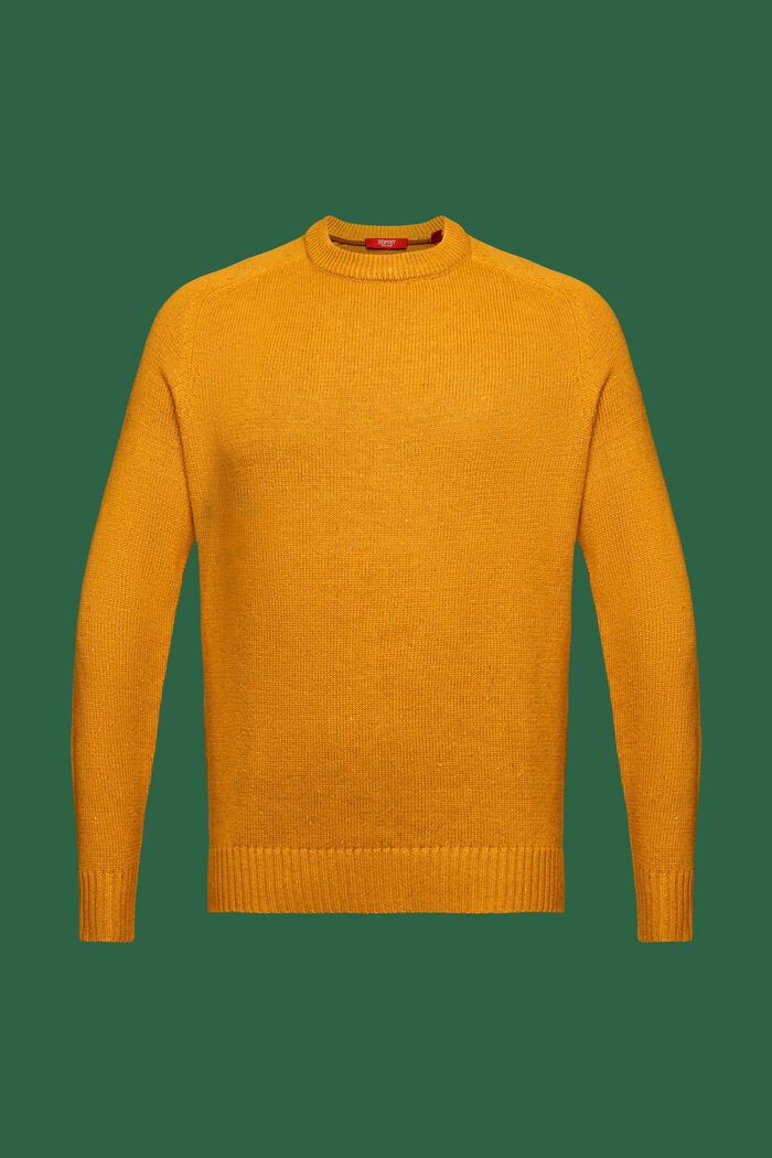 Nopret sweater med rund hals, AMBER YELLOW, detail image number 6
