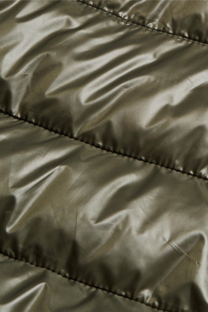 Genanvendte materialer: quiltet jakke med aftagelig hætte, DARK KHAKI, detail image number 4