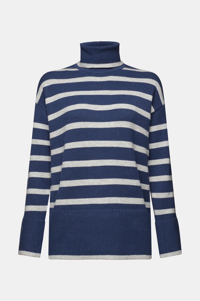 Sweater med rullekrave, GREY BLUE, detail image number 6
