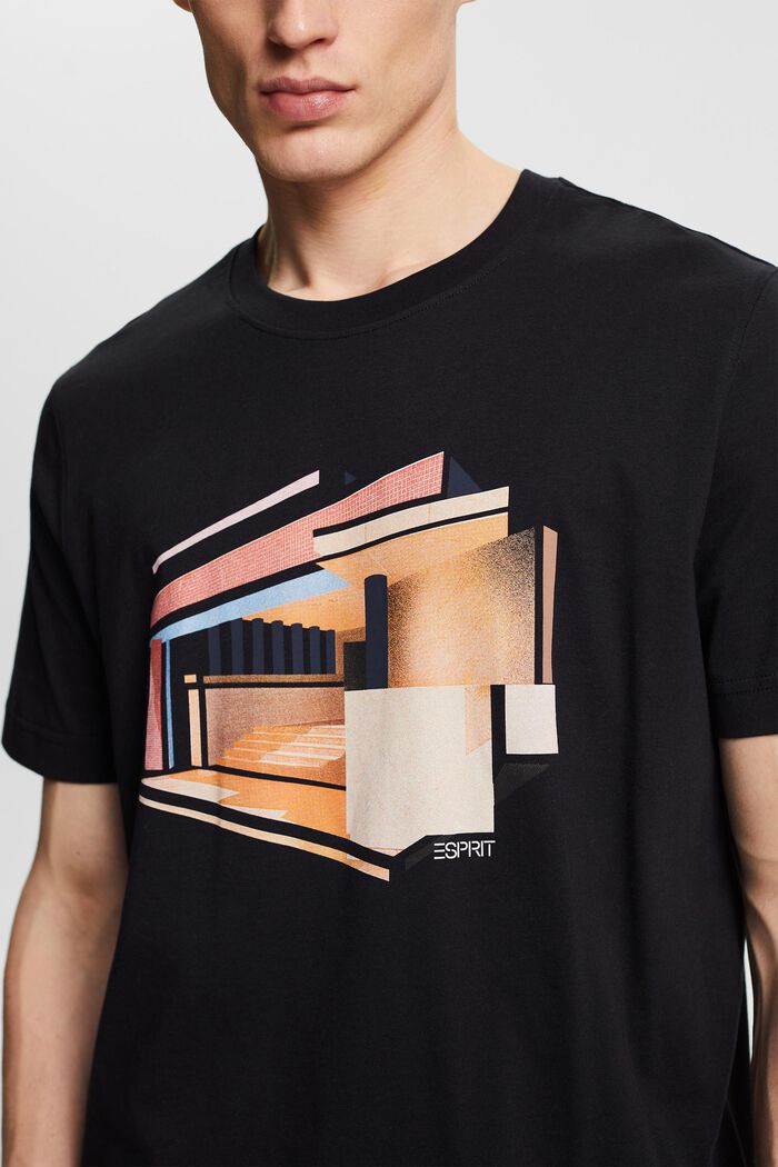 T-shirt med grafisk print, BLACK, detail image number 3