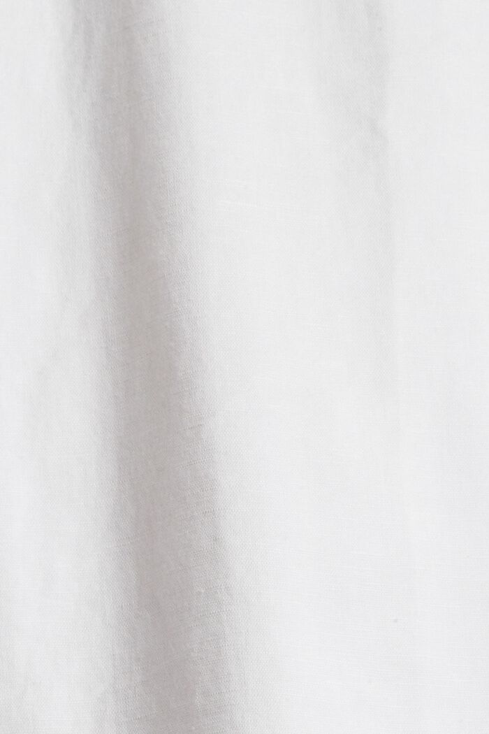 Oversized bluse i hørmiks, WHITE, detail image number 4