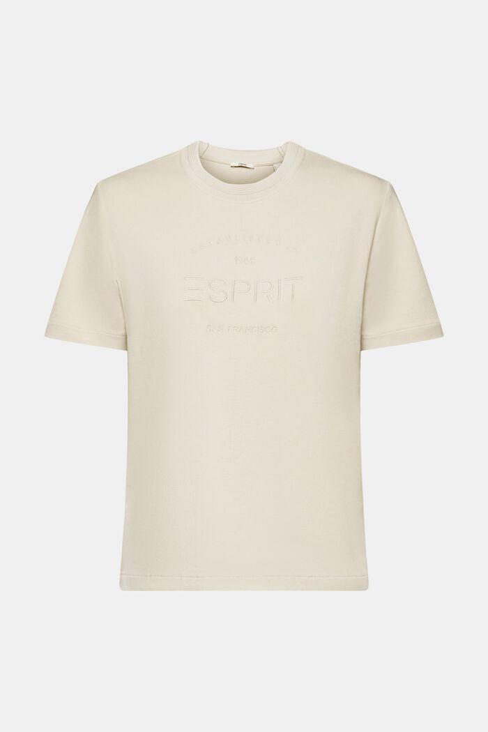 T-shirt i økologisk bomuld med broderet logo, LIGHT TAUPE, detail image number 6