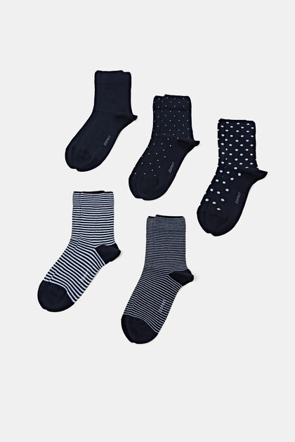 5-pak mønstrede sokker
