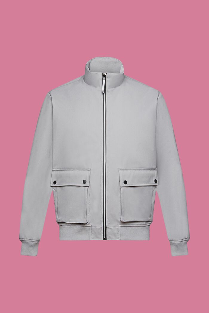 Softshell jakke med sildebensmønster, MEDIUM GREY, detail image number 6