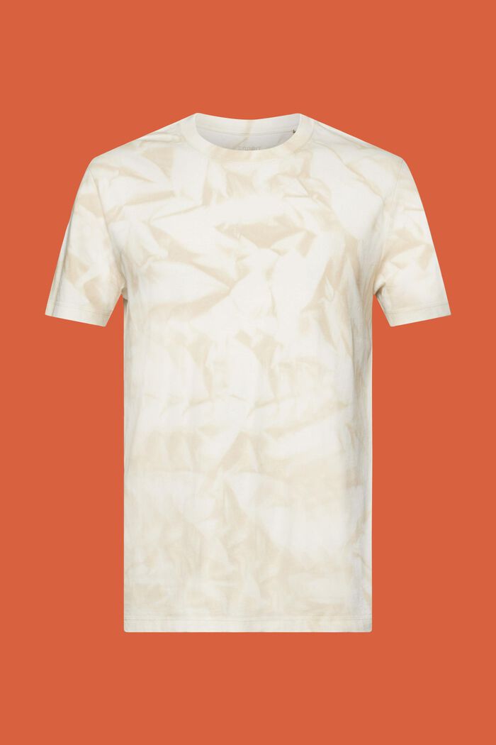 T-shirt med rund hals, 100 % bomuld, SAND, detail image number 6